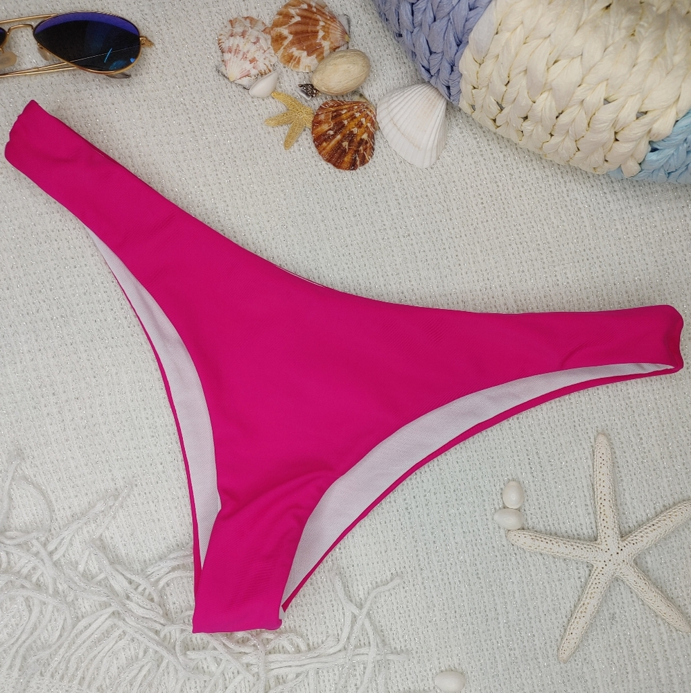 Sexy Brazilian Cut Bikini Bottom, Hot Pink L